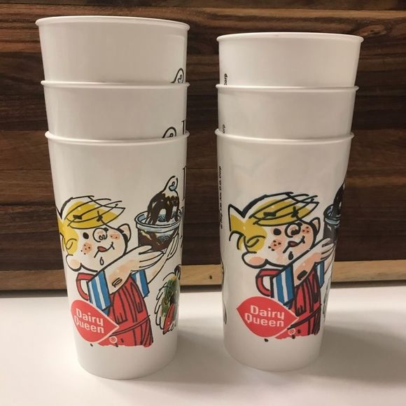 Vintage Dining Vintage Dennis The Menace Plastic Dairy Queen Cups